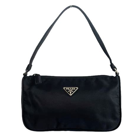 prada baguette bag black|prada nylon shoulder bag black.